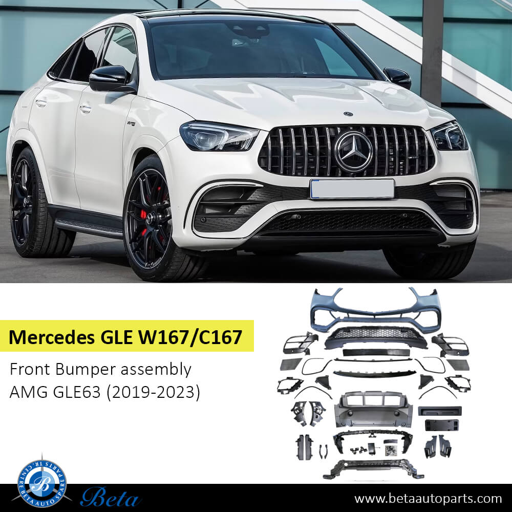 Mercedes GLE-Class W167 / C167 (2019-Up), Front Bumper AMG GLE63 with Park Assist, China, 1678859703 Mercedes GLE-Class W167 / C167 (2019-Up), Front Bumper AMG GLE63 with Park Assist, China, 1678859703